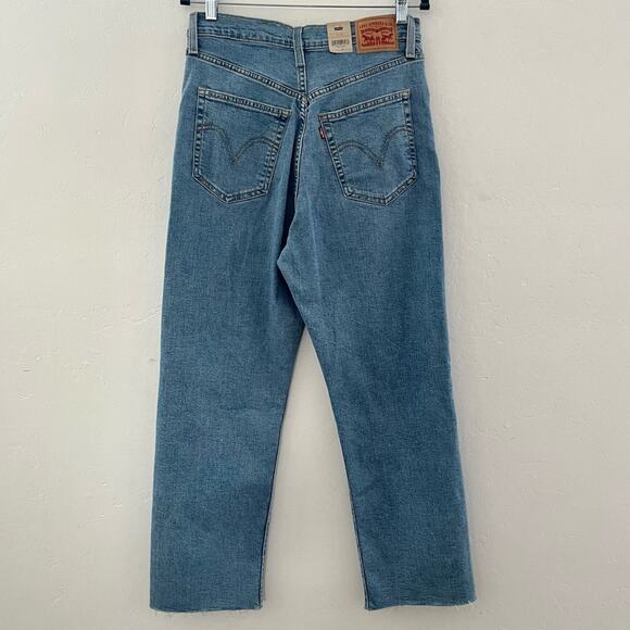 Levi's Ribcage Straight Ankle Jeans Women's Size 30 High Rise Distressed NWT - Picture 2 of 13